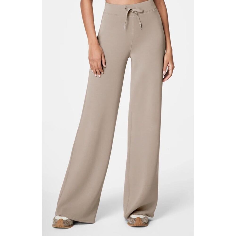 Spanx Air Essentials Wide Leg Pant Large Petite Ashwood (taupe) NWT $138
